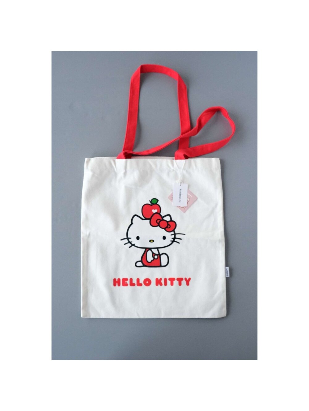 MINISO Hello Kitty White Red Canvas Tote Bag NWT